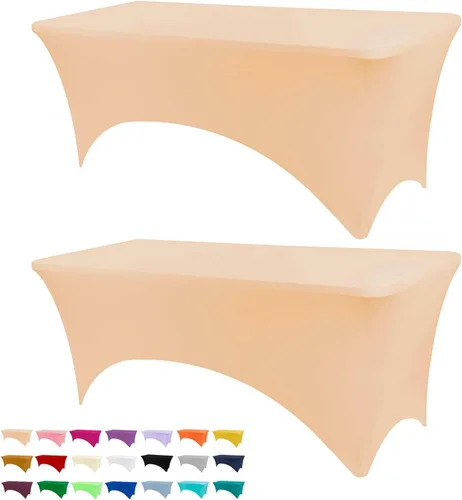 Vista 20 de BDDC - Funda de mesa ajustada de 4 pies, manteles de elastano negros, manteles elásticos lavables y resistentes a las arrugas para eventos, bodas