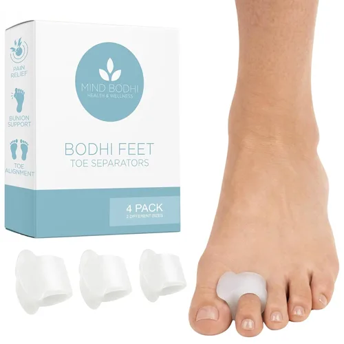 Vista 10 de Mind Bodhi - Separadores de dedos de un solo bucle, paquete de 4: corrigen juanetes y restauran los dedos de los pies a su forma original, para Azul