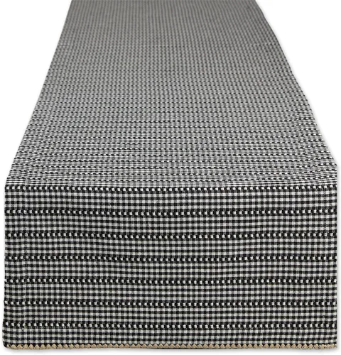 Vista 11 de DII Farmhouse Gingham, colección de mesa a cuadros, camino de mesa, 14x72, negro