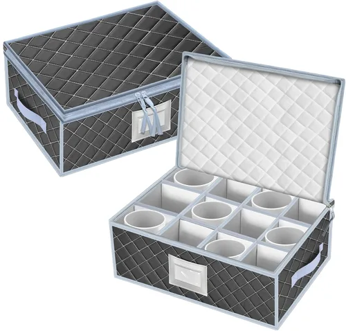 Vista 11 de Caja de almacenamiento para flauta de champán, caja de almacenamiento acolchada para copas de champán, contenedor apilable de copa de champán, copa