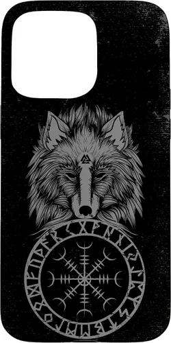 Vista 31 de Viking Aegishjalmur Runes Fenrir Odin Helm of Awe Phone Case for iPhone 17