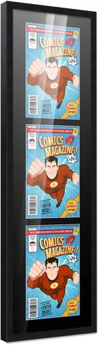 Vista 147 de Poster Palooza Marco de cómic con paspartú para 1 cómic de la Edad de Bronce publicado entre 1970 y 1985, marco de cómic negro para cómic de 7.25 x