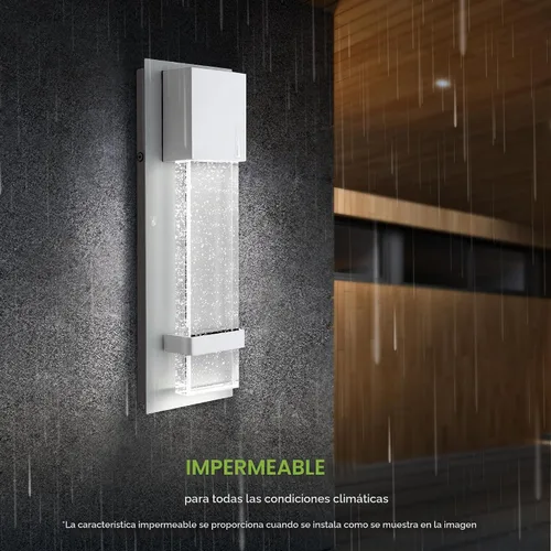 Vista 6 de ASD 13" LED Outdoor Wall Lantern Seeded Glass, Porch, Entryway White Blanco