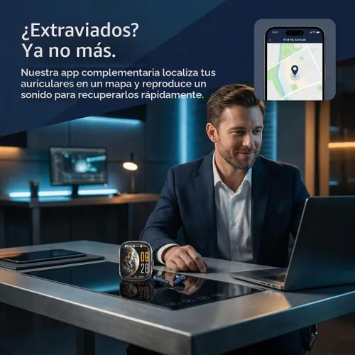 Vista 4 de Auriculares inalámbricos inteligentes, 2026 nuevos NE70 Pro AI Traducción con funda de pantalla táctil LCD, Bluetooth 6.0, 60 horas de reproducción