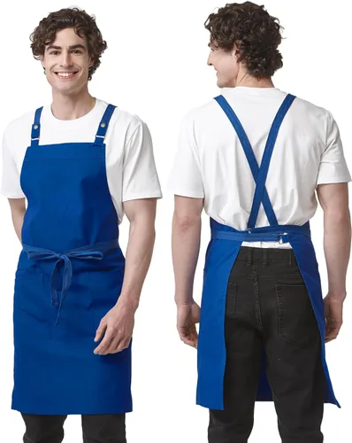 Vista 10 de Delantal con espalda cruzada Parrilla Cocina Jardinería con bolsillos 4251JC Adjustable Criss Cross Kitchen Apron for Cooking BBQ Grilling, Canvas