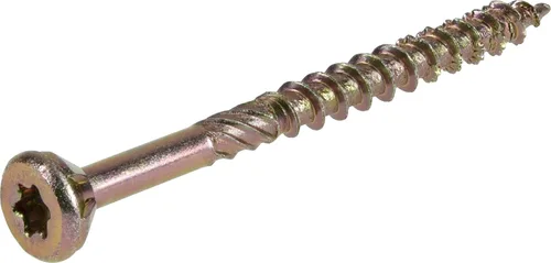 Vista 12 de Power Pro 48587 Tornillos de madera, #8 x 3.8 cm, tornillos premium Star Drive para gabinetes interiores, zinc amarillo dorado, paquete de 5 libras