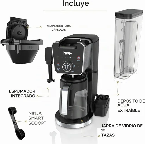 Vista 10 de Ninja Cafetera de goteo con combo K Cup, sistema de café especial DualBrew Pro, máquina de café compatible con cápsulas K-Cup, cafetera de servicio