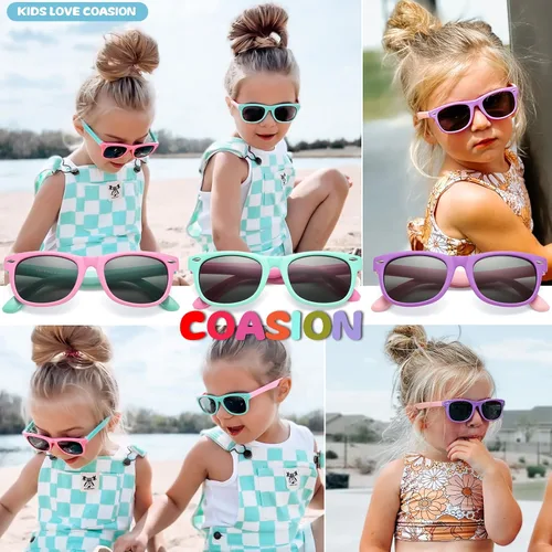 Vista 29 de Lentes de sol polarizados de goma elastómero termoplástico (TPEE) flexible, para niñas y niños de 3 a 9 años