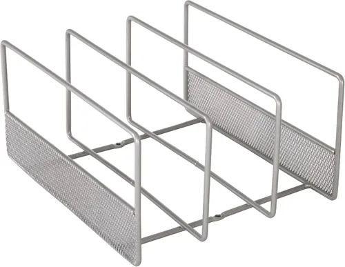Vista 2 de Seville Classics Estantería organizadora compacta de alambre de acero de metal pequeño para armarios, baño, cocina, encimera, estante de 3 ranuras