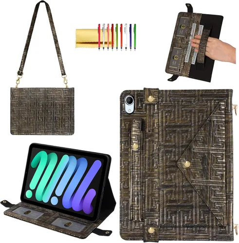 Vista 95 de Funda tipo bolso para iPad mini de 5ª/4ª/3ª/2ª/1ª generación de 7.9 pulgadas, Techcircle funda ligera tipo folio con soporte bandolera con billetera