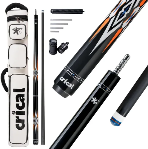 Vista 10 de CRICAL 58-Inch Carbon Fiber Pool Cue Set, Low Deflection, 12.5mm Tip