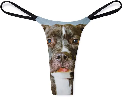 Vista 8 de Pit Bull - Tanga para perro para mujer, bragas sexys, ropa interior elástica con espalda en T