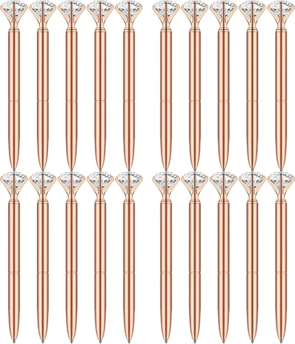 Vista 10 de PASISIBICK 20 bolígrafos de diamante de bonitos y hermosos bolígrafos de diamantes de cristal para mujeres, regalos de decoración de boda, despedida