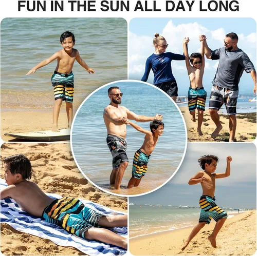 Vista 5 de Kanu Surf - Traje de baño para niño Echo, de secado rápido, UPF 50+