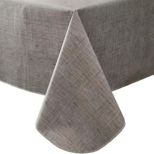 Vista 10 de LIBERECOO Mantel de vinilo con reverso de franela, negro sólido, impermeable, resistente a las manchas, mantel de mesa fácil de limpiar