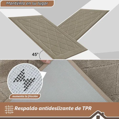 Vista 5 de BEQHAUSE - Tapete para puerta de 20 x 32 pulgadas, antideslizante, color beige