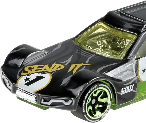Vista 4 de Hot Wheels Vehículo de identificación, vehículo Driftsta a escala 1:64 con chip NFC integrado, colección Daredevils, juego físico y digital