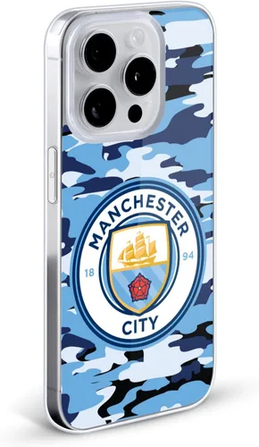 Vista 2 de Head Case Designs Funda de gel con licencia oficial del Manchester City Man City FC Blue Moon Badge Camou [protección de grado militar] compatible