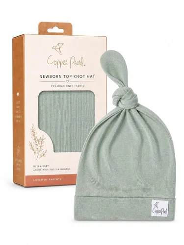 Vista 161 de Gorro de bebé con nudo superior elástico suave "Fern" por Copper Pearl