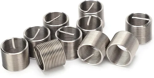 Vista 9 de Hilitand 10 piezas de insertos de rosca de alambre de acero, kit de enchufe de reparación de rosca de acero inoxidable M18x1.5x1.5D, se puede