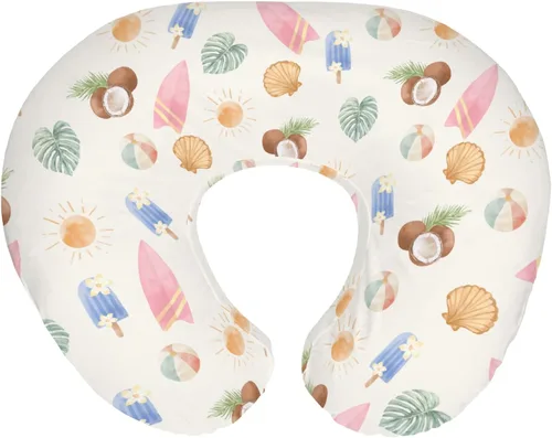 Vista 13 de Fundas de almohada de lactancia para niños y niñas, para verano, playa, helado, arena, flamenco, sol, guardería, almohadas para lactancia materna