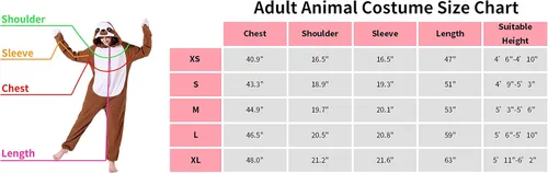 Vista 9 de OGU' DEAL Pijama unisex para adultos, ropa de dormir con diseño de animales para disfraz de fiesta de Halloween, traje diario de dibujos animados