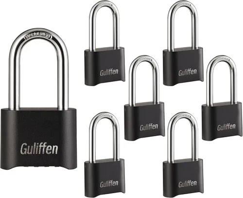 Vista 10 de Guliffen Candado de combinación para exteriores, resistente a la intemperie, 4 candados de combinación reiniciables para casillero, cobertizo