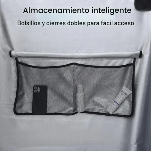 Vista 6 de Carpa de Ducha con Toldo con Techo de Privacidad con Brazo Oscilante, Luz LED de Cuarto de Ducha Lateral del Vehículo, 3 pies x 3 pies Refugio