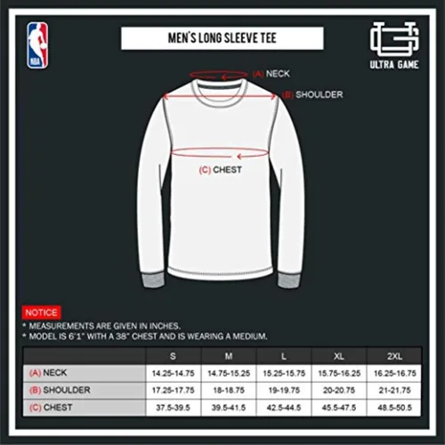 Vista 8 de Ultra Game NBA - Camiseta de manga larga para hombre