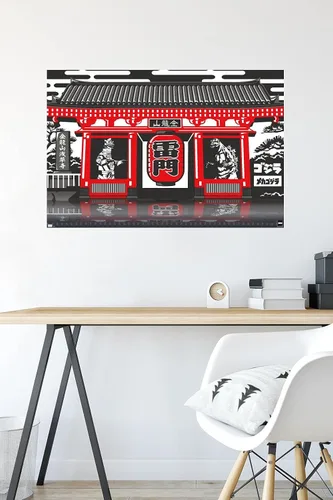 Vista 4 de Trends International Godzilla - Póster de pared, 34 pulgadas de largo x 22.4 pulgadas, versión premium sin marco