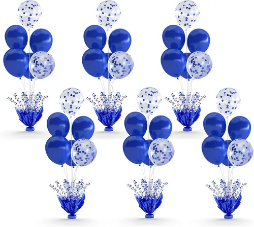 Vista 17 de 2 Juego de Globos de Mesa Negros con Spray de Aluminio para Centro de Mesa con Globos Negros y de Confeti, Kit de Soporte para Decoración de Mesa