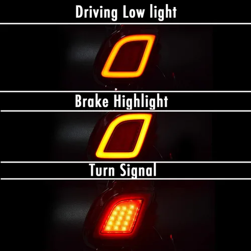 Vista 3 de GeeGee Conjunto de luz antiniebla de parachoques trasero LED de lente roja, compatible con Toyota Highlander 2015-2018, funciona como lámpara