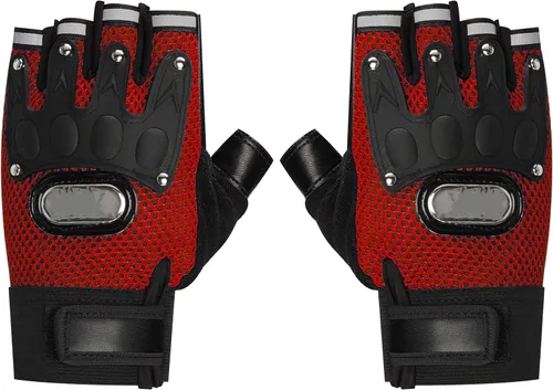 Vista 2 de IPENNY Guantes de entrenamiento unisex para hombre y mujer, guantes de ciclismo de medio dedo, transpirables, elásticos, guantes de ciclismo
