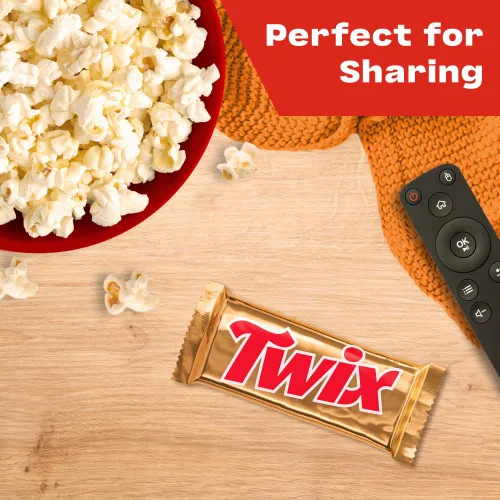 Vista 9 de TWIX Dulces de Chocolate a Granel Envueltos Individualmente, Tamaño Completo, Barra de Dulce de Chocolate con Galleta y Caramelo, Perfecta