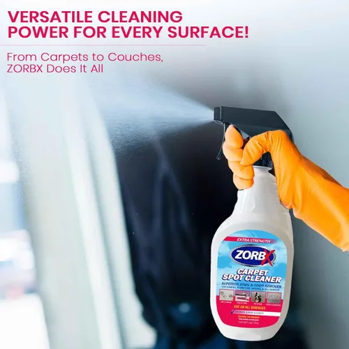 Vista 7 de ZORBX Spray removedor de olores y manchas de alfombras de 24 onzas, complemento perfecto para suministros de limpieza, limpiador de manchas