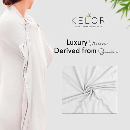 Vista 4 de K E L O R Luxury Cooling Travel Blanket - Stretchy, Lightweight Soft & Breathable Shawl Wraps for Women
