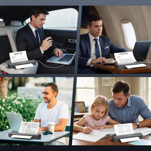 Vista 7 de Impresora portátil ItriAce M08F A4 para viajes, impresora térmica Bluetooth Support A4 Thermal Paper, Compatible with Android iOS Phone & Laptop