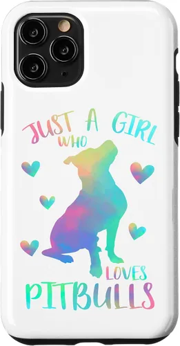 Vista 29 de Just a Girl Who Loves Pitbulls Watercolor Cute Pitbull Case for iPhone 17