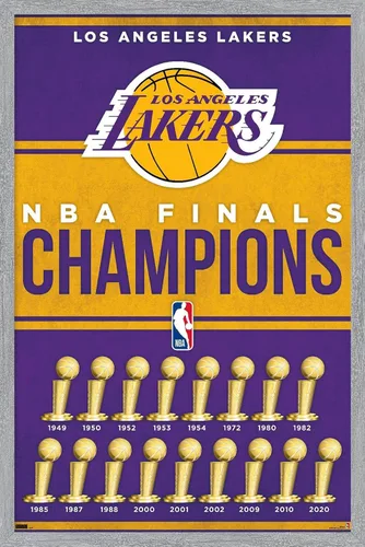Vista 15 de Trends International NBA Los Angeles Lakers - Póster de pared de Champions 23, 22.4 pulgadas de largo x 14.7 pulgadas, versión enmarcada de madera