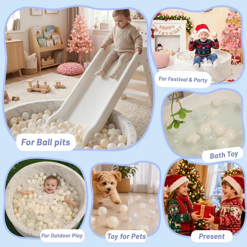 Vista 5 de STARBOLO Pelotas de bolas con forma de corazones de estrella para niños pequeños – 50, 100, 200, 500, bolas de juguete de plástico, formas
