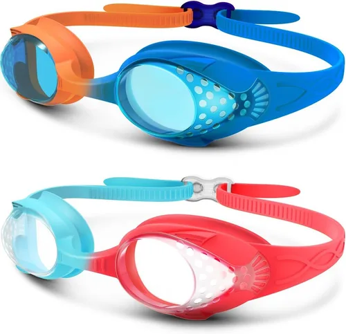 Vista 10 de OutdoorMaster - Gafas de natación de ajuste rápido para niños (2 unidades)
