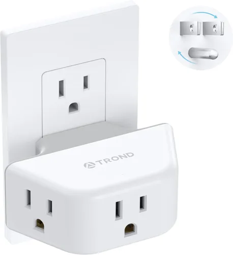 Vista 10 de TROND Extensor de salida con USB, divisor de pared con 2 tomas AC, 3 puertos USB, adaptador de enchufe de pared de diseño de 3 lados, elementos