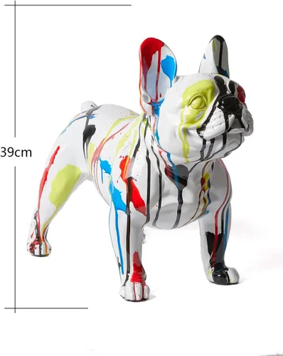 Vista 5 de Estatua de Bulldog Escultura Decoración Moderna Estatua de Animal Estatua Regalos para el Hogar Centro de Mesa Artesanías Polyresin Arts 19.7 in