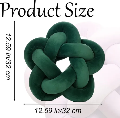Vista 3 de Almohada de felpa con nudo hecha a mano, almohada de estrella anudada suave para sofá, cojín lumbar, almohada de bola de relleno para el hogar