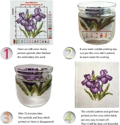 Vista 7 de Findvoor Kits de punto de cruz estampados para principiantes, gama completa de patrones de bordado de punto de cruz para adultos, 11 unidades, kit