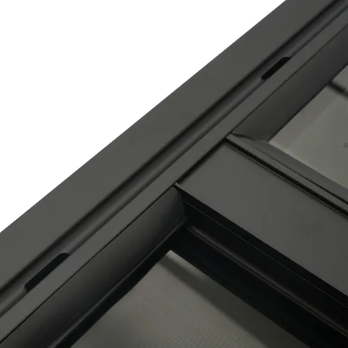 Vista 6 de Ventana de caravana, ventana de remolque de lágrima, 15 pulgadas de ancho x 24 pulgadas de alto, negro, vidrio negro templado, lado del pasajero
