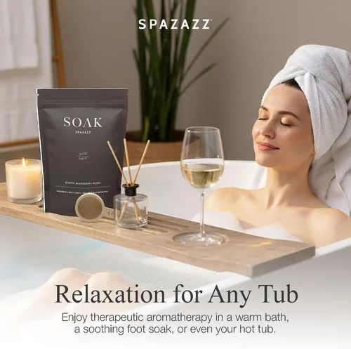 Vista 5 de Spazazz Sales de baño del Mar Muerto con magnesio y árnica, baño mineral de aromaterapia para relajación. Sales de remojo de bañera - Cristales