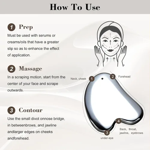 Vista 5 de Terahertz Stone Gua sha Herramienta Facial,Terahercios Natural Gua sha Board