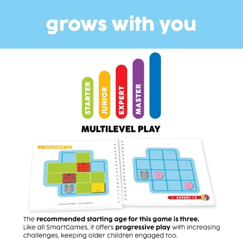 Vista 11 de SmartGames Three Little Piggies – Juego de rompecabezas lógico para preescolar con 48 desafíos y libro de cuentos – Rompecabezas educativo de cuento