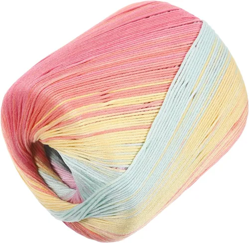 Vista 11 de Tamaño 10 hilo de ganchillo ligero digitación hilo de algodón pastel para bricolaje tejer a mano bufandas suéteres chales Como se muestra